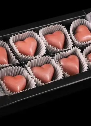 Конфеты ручной работы в подарочной коробке шоколадные «for special person» черный шоколад 4 шт8 фото