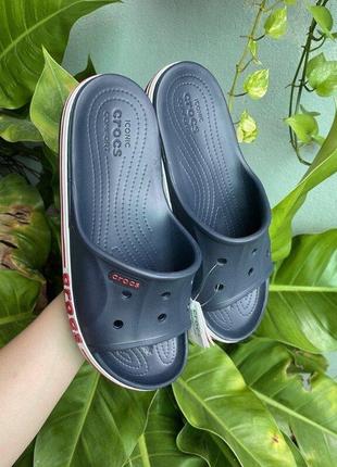 Кроксы мужские шлепки crocs bayaband slide синие шлепанцы крокс7 фото