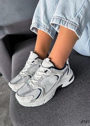 Кросівки жіночі irma світлий беж + білий + синій екошкіра/текстиль