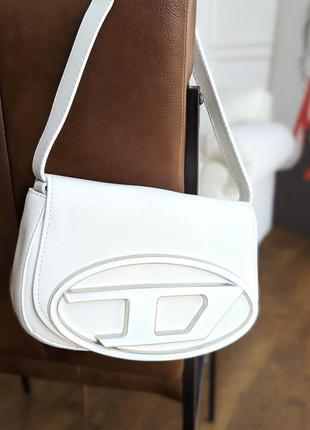 Сумка diesel біла жіноча сумочка клатч крос боді подарунок