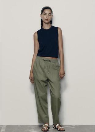 Льняные штаны брюки zara xs,s