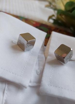 Металлические под серебро запонки в форме куба🔹на воротник, манжеты 🔹(1 см на 1 см)9 фото
