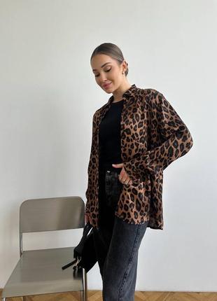 Сорочка леопардова жіноча3 фото