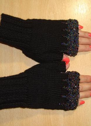 Стильные короткие митенки перчатки без пальцев - акция - новый сезон 20219 фото