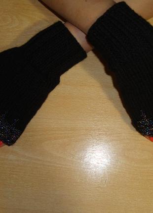 Стильные короткие митенки перчатки без пальцев - акция - новый сезон 202110 фото
