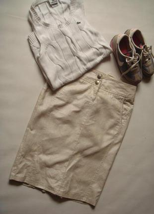 Льняная (металлизированный лен)юбка ana sousa(portugal)1 фото