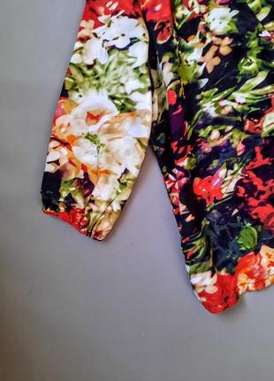 Женская блузка большая размер цветочный принт №6054 фото