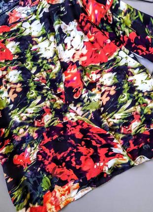Женская блузка большая размер цветочный принт №6053 фото