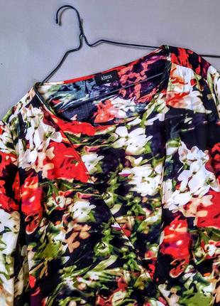 Женская блузка большая размер цветочный принт №6052 фото