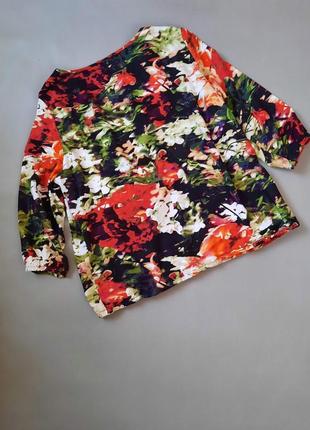 Женская блузка большая размер цветочный принт №6055 фото