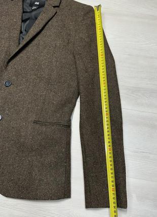 H&m wool premium вовняний твідовий кежуал чоловічий унісекс піджак жакет блейзер9 фото