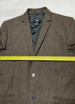H&m wool premium вовняний твідовий кежуал чоловічий унісекс піджак жакет блейзер6 фото