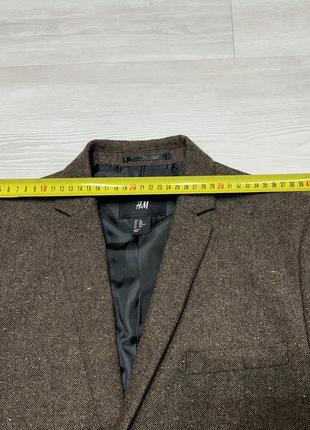 H&m wool premium вовняний твідовий кежуал чоловічий унісекс піджак жакет блейзер5 фото