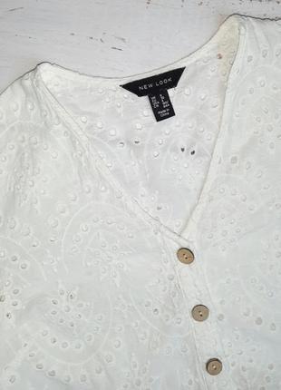 1+1=3 стильна біла натуральна блуза блузка new look, розмір 42 - 443 фото