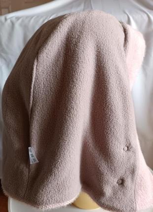 Каптур-капюшон на флісі,ніжно рожевий6 фото
