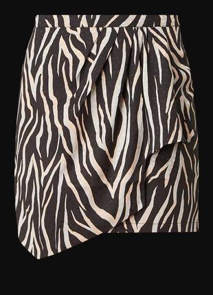 Красивая легкая юбка на запах gestuz зебра этикетка6 фото