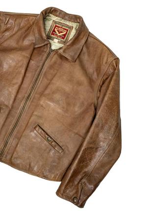 Винтажная кожаная мужская куртка пилот 80х brando leather aviator jacket1 фото