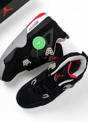 Жіночі кросівки nike air jordan 4 retro bred чорні6 фото