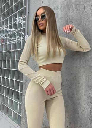 Костюм кльош кроп топ