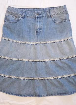 Джинсовая юбка а-силуэта длины миди4 фото