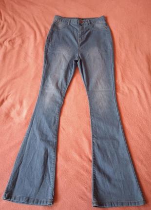 Джинси кльош з супер високою посадкою 14р