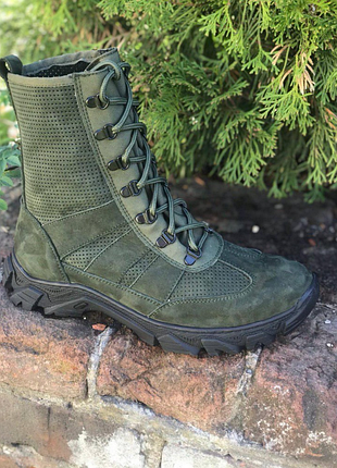 Тактичні літні перфоровані берці "олива"  м-43800