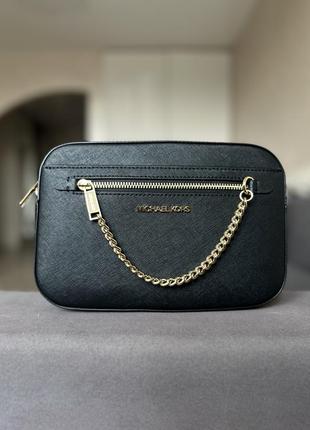 Сумка оригинал michael kors jet set large saffiano leather crossbody bag4 фото