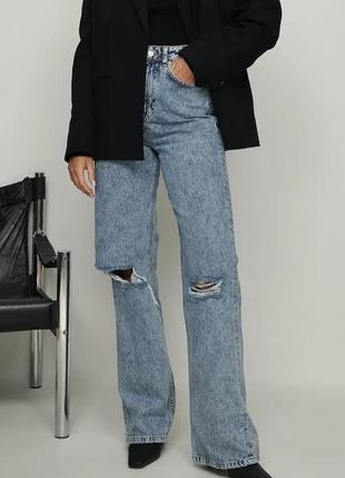 Zara mango asos pull&bear new na-kd cos новые 32/34 размер джинсы прямие оригинал джинсы клеш палаццо рваные na-kd на девочку высокую2 фото