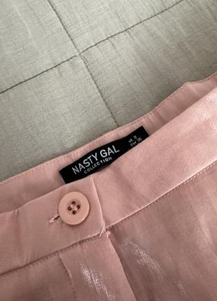 Палаццо брюки рожеві з шимером nasty gal5 фото