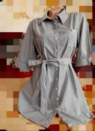 Удлиненная блуза в полоску1 фото