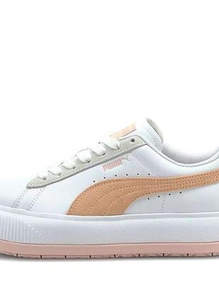 Кросівки puma suede mayu white orange1 фото