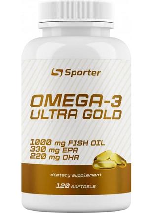 Омега 3 sporter omega-3 ultra gold, 120 софт гель