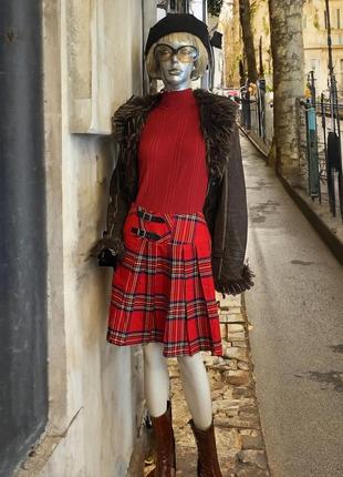 Scottish authentic ladies kilts skirt шотландський кілт червона шерстяна спідниця в клітинку