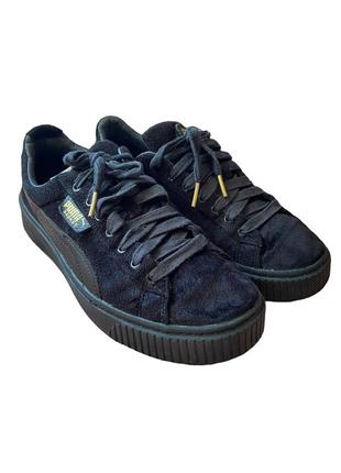 Puma basket platform velvet жіночі оригінальні кросівки 366038-021 фото