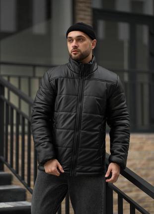 Чоловіча куртка зі шкірозамінника чорна 'skipper'