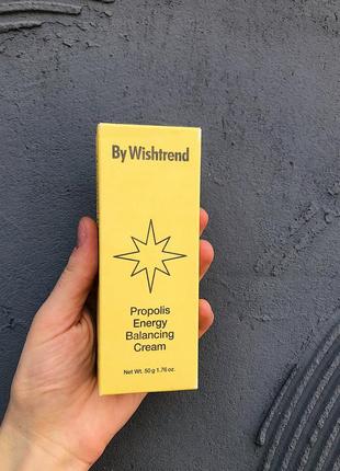 Відновлюючий крем для обличчя з прополісом та пробіотиками by wishtrend propolis energy balancing cream, 50 мл, віштренд1 фото