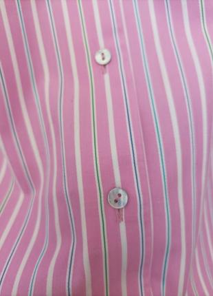 Розовая рубашка в полоску zara, размер s-m.3 фото