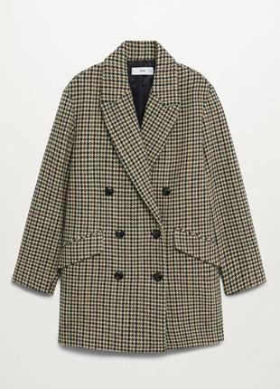 Шерстяное пальто пиджак в клетку mango, размер s-m.3 фото