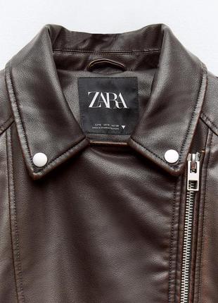 Куртка косуха удлинённая zara кожаная винтажная9 фото