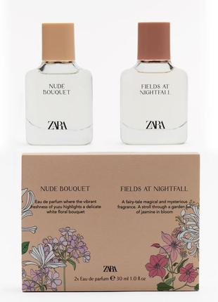 Набор 2шт*30мл парфюм zara zara nude bouquet + zara fields at nightfall