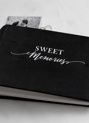 Черный бархатистый фотоальбом, фотоальбом для девушки, годовщина отношений, лавстере фотоальбом
