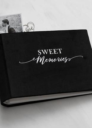 Черный бархатистый фотоальбом, фотоальбом для девушки, годовщина отношений, лавстере фотоальбом