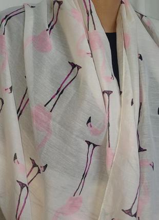 Великий шарф хомут палантин  vero moda індія рожевий фламінго+подарунок3 фото