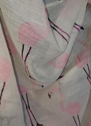 Великий шарф хомут палантин  vero moda індія рожевий фламінго+подарунок4 фото