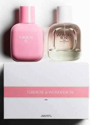 Духи zara wonder rose + парфуми zara tuberose набір 2шт по 90мл