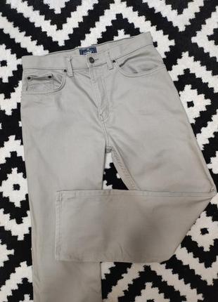 Брюки штани чоловічі щільні прямі бежеві сірі marks & spencer, розмір m, w321 фото