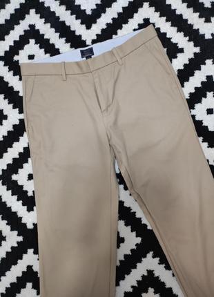Брюки штани чоловічі прямі широкі бежеві gap khakis, розмір l, w34-35.2 фото