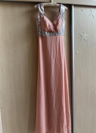 Сукня шифонова корсетна корсет випускна нарядна максі довга в підлогу плаття1 фото