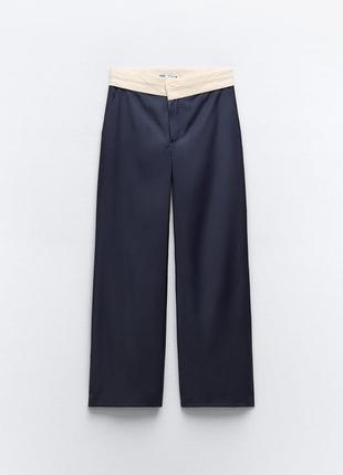 Штани zw collection straight-fit із контрастним поясом