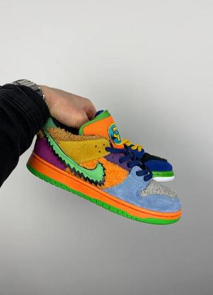 Nike sb dunk low x grateful dead bears multicolor кроссовки разноцветные, пушистые